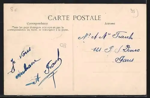 AK Domont, Rue avec café-tabac et calèche sur la voie