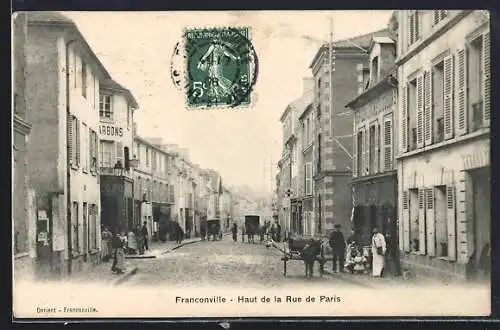 AK Franconville, Haut de la Rue de Paris