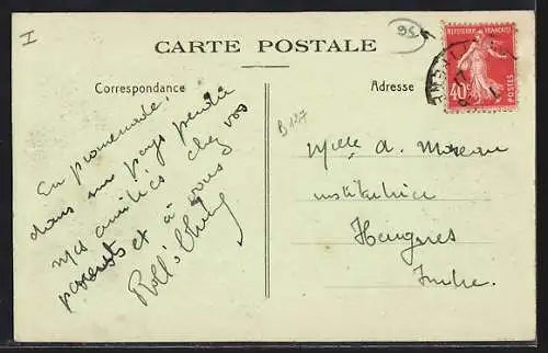 AK Épluches-Courcelles, Rue principale avec bâtiments et voie ferrée adjacente