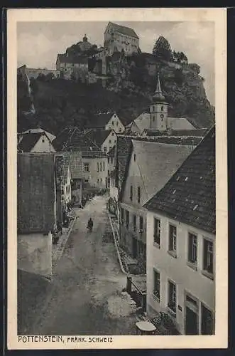 AK Pottenstein / Fränk. Schweiz, Ortspartie aus der Vogelschau