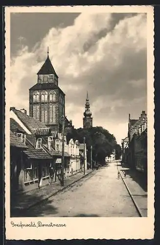 AK Greifswald, Partie in der Domstrasse