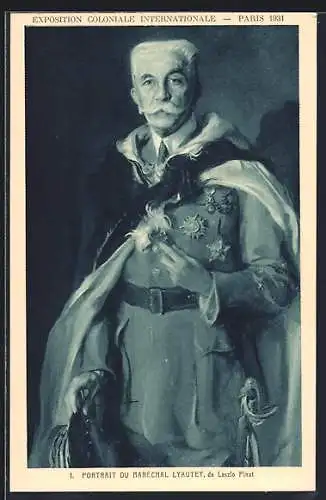 AK Paris, Exposition Coloniale Internationale 1931, Portrait du Marechal Lyautey, Ausstellung
