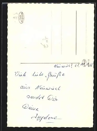 AK Erklärung der Briefmarkensprache, Schöne vor Kleeblatt