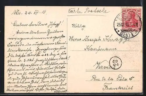 AK Strassburg, Illpanorama aus der Vogelschau, Strassenbahn