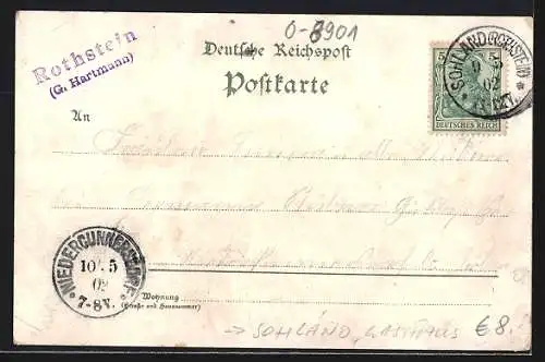 AK Sohland a. Rotstein, Ortspartie mit Kirche, Gasthaus Rothstein