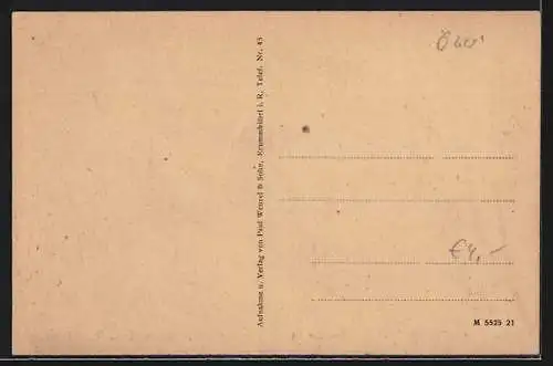 AK Teichmannbaude mit Schneekoppe und Brückenberg