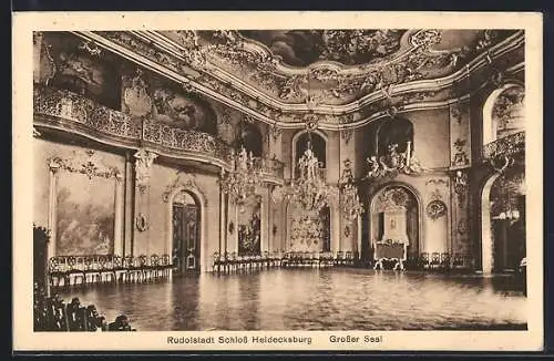 AK Rudolstadt, Schloss Heidecksburg, Grosser Saal, Innenansicht
