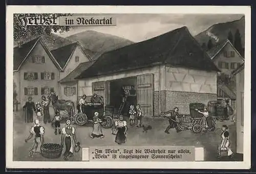 Künstler-AK Herbst im Remstal