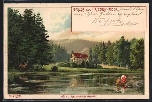 Künstler-AK Erwin Spindler: Friedrichroda, Hotel Reinhardsbrunn
