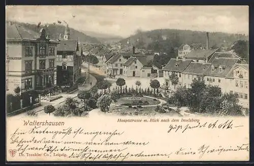 AK Waltershausen / Hzgt. Gotha, Hauptstrasse mit Blick nah dem Inselsberg