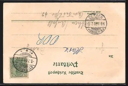 Lithographie Kyffhäuser, Kaiser-Wilhelm-Denkmal, Ortsansicht