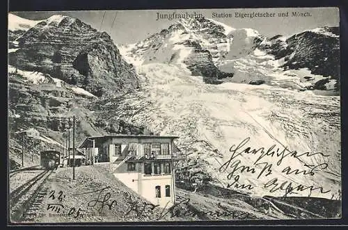 AK Jungfraubahn, Station Eigergletscher und Mönch