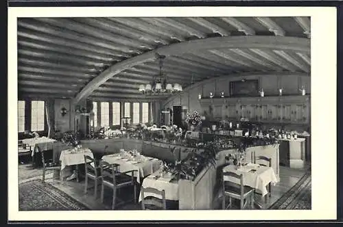 AK Zürich, Speisesaal vom Haus zum Rüden von Fritz Haller-König