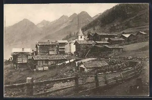 AK Wiler, Blick auf den Ort im Lötschental