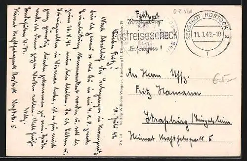 AK Rostock, Neuer Markt, Strassenbahn