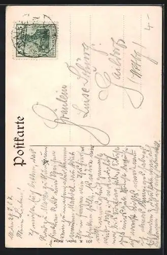 AK Mainz, Löhrstrasse und der eiserne Turm