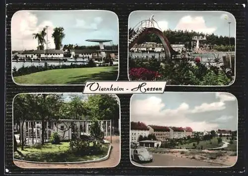 AK Viernheim /Hessen, Waldschwimmbad, Vogelpark, Tivolipark