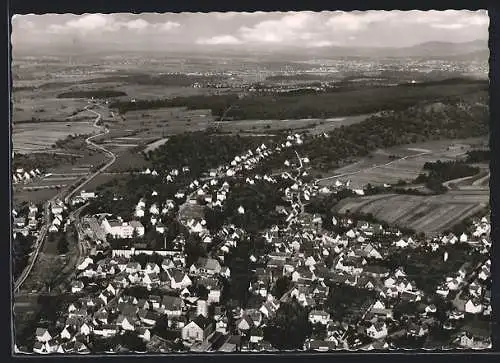 AK Gomaringen /Reutlingen, Ortsansicht aus der Vogelschau, Fliegeraufnahme