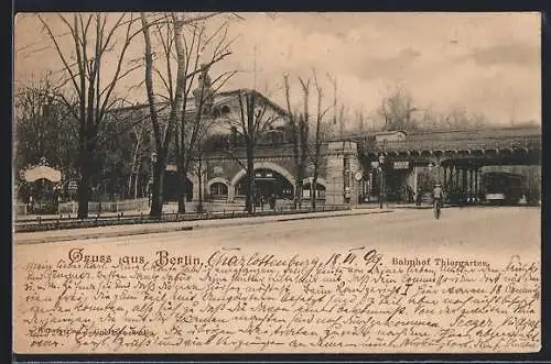 AK Berlin-Tiergarten, Blick auf den Bahnhof Thiergarten