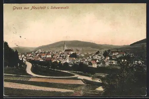 AK Neustadt i. Schwarzwald, Blick auf den Ort mit Kirche