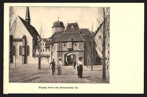 AK Leipzig, Intern. Baufachausstellung mit Sondersausstellungen 1913, Eingang durch das Grimmaische Tor
