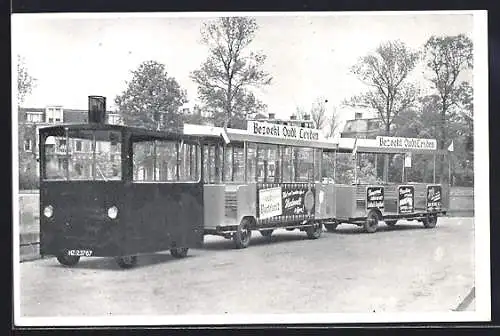 AK Leiden, Kleinbahn mit Reklame