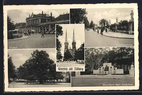 AK Tilburg, Station, Bredascheweg, St. Josefskerk