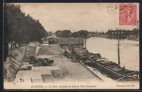 AK Asnières, Le Port, Hafenansicht
