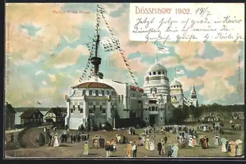 AK Düsseldorf, Ausstellung 1902, Pavillon Fried. Krupp auf dem Messegelände