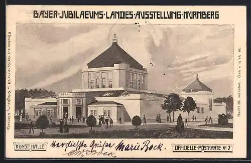 AK Nürnberg, Bayer. Jubiläums-Landesausstellung 1906, Kunsthalle mit Besuchern