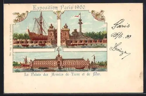 AK Paris, Exposition universelle de 1900, Le Palais des Armees de Terre et de Mer