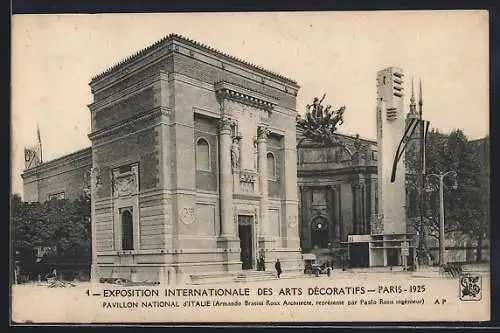 AK Paris, Exposition Internationale des Arts Decoratifs 1925, Pavillon National d`Italie