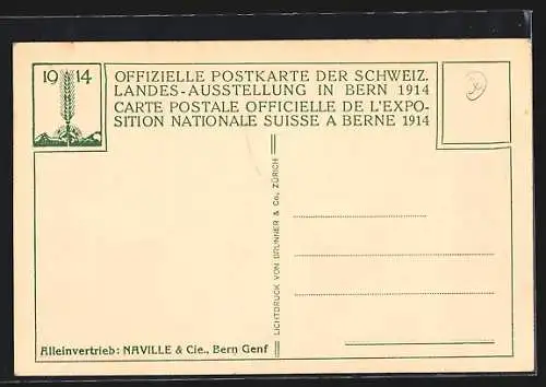 AK Bern, Landes-Ausstellung 1914, Pavillon de l'Armee