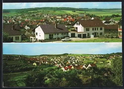 AK Güntersleben bei Würzburg, Ortsansicht aus verschiedenen Perspektiven