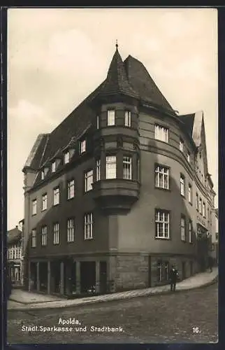 AK Apolda, Städtische Sparkasse und Stadtbank
