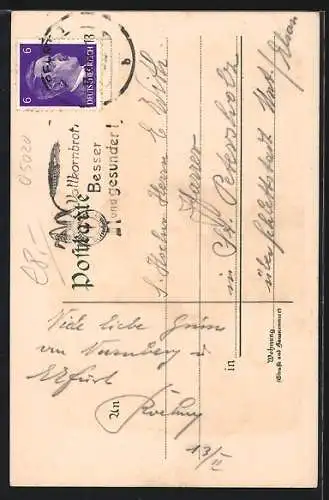 Künstler-AK Alexander Marcks: Erfurt, St. Aegidienkirche im Abendlicht