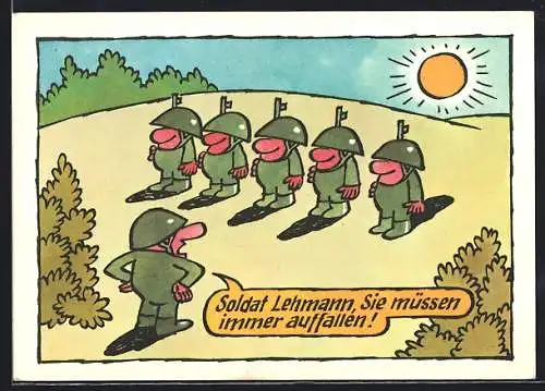 AK Serie: NVA, Soldat Lehmann, sie müssen immer auffallen!, Ausbilder drillt Soldaten