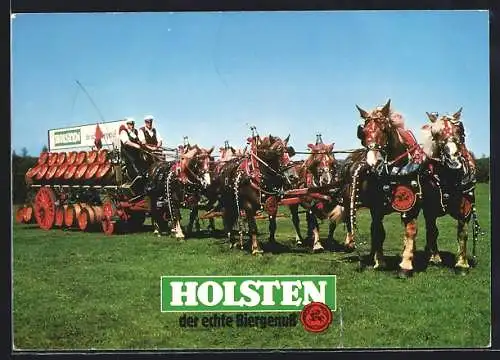 AK Holsten - der echte Biergenuss, Pferdekutsche, Holsten-Brauerei, Hamburg, Kiel, Neumünster