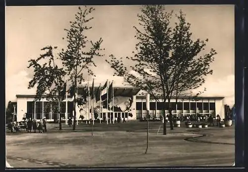 AK Erfurt, 1. Internationale Gartenbauausstellung der sozialistischen Staaten, Ausstellungsgebäude