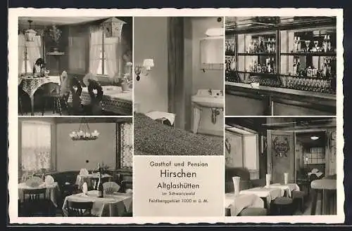 AK Altglashütten, Gasthof u. Pension Hirschen, Innenansichten, Inh. F. Ranft