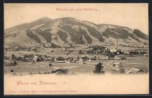AK Pfronten, Ortsansicht mit Blick gegen den Edelsberg
