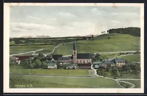 AK Aschau / Kraiburg, Blick auf den Ort
