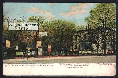AK Berlin-Tiergarten, J. C. Kistenmacher`s Garten, Richard Wagnerstrasse 10