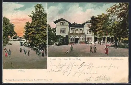 AK Rochlitz, Gasthaus Haberkorn auf dem Rochlitzer Berg, Plateau