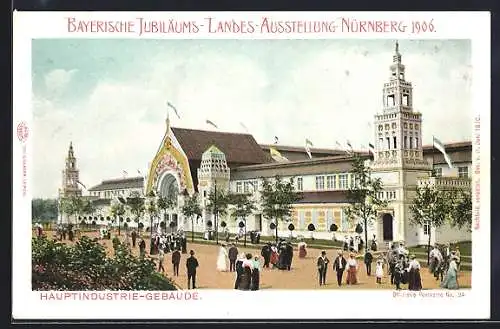 AK Nürnberg, Bayr. Jubiläums-Landes-Ausstellung 1906, Hauptindustrie-Gebäude