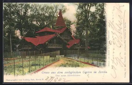 AK Berlin, Zoologischer Garten, Das neue Hirschhaus