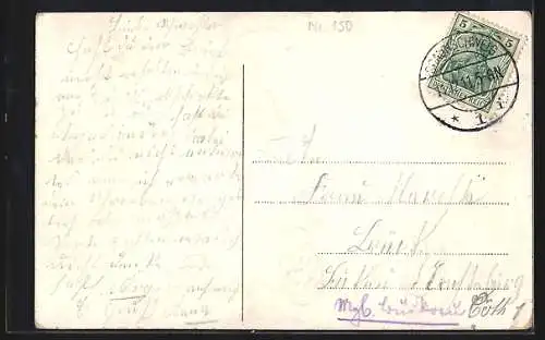 Künstler-AK Junge in einem Blumen-Auto