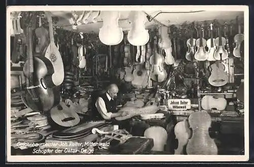 AK Geigenbaumeister Johann Reiter, Schöpfer der Oktavgeige