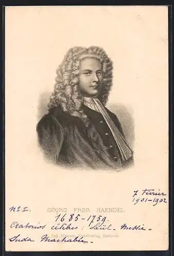 AK Portrait des Musikers Georg Frdr. Haendel