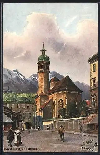 Künstler-AK Rudolf Preuss: Innsbruck, Blick zur Hofkirche